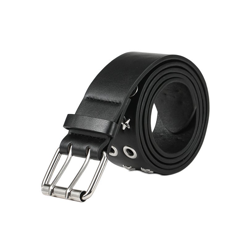 Women's PU Leather Belt with Star Rivet Punk Style - Image 5