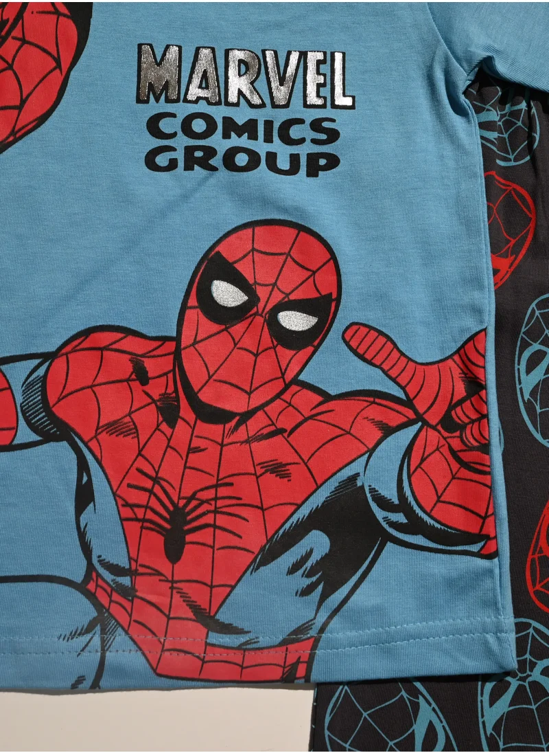 AVENGERS Marvel Comics Group Spiderman T-Shirt and Pyjama Set, Blue