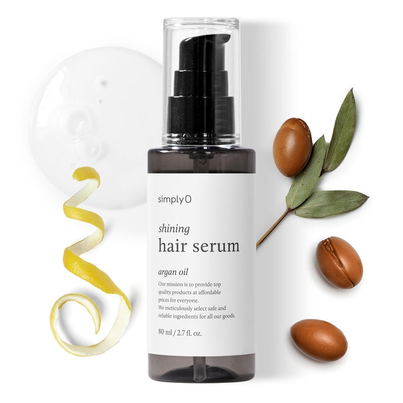 simplyO Shining Hair Serum for Hair Repair Nourishing Argan Oil for Frizzy Dry and Damaged Hair Cruelty Free Vegan 27 fl oz