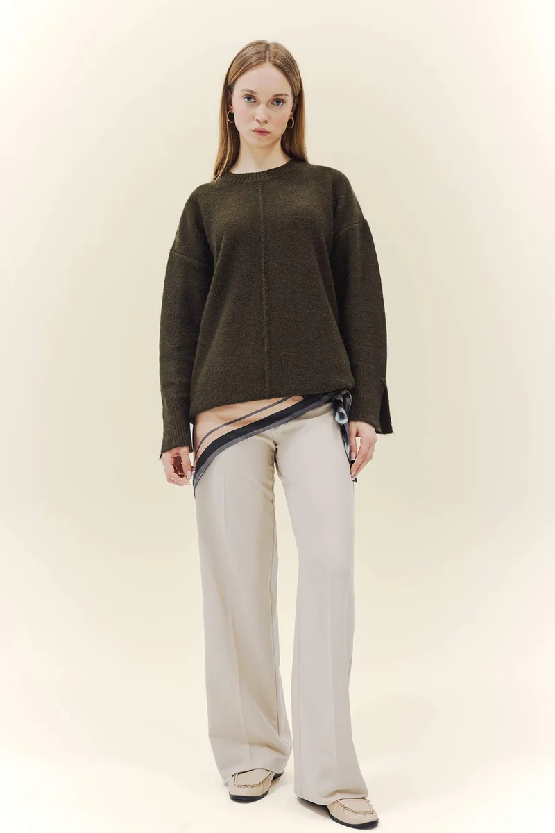 ديفاكتو Loose Fit Knitwear Crew Neck Tunic