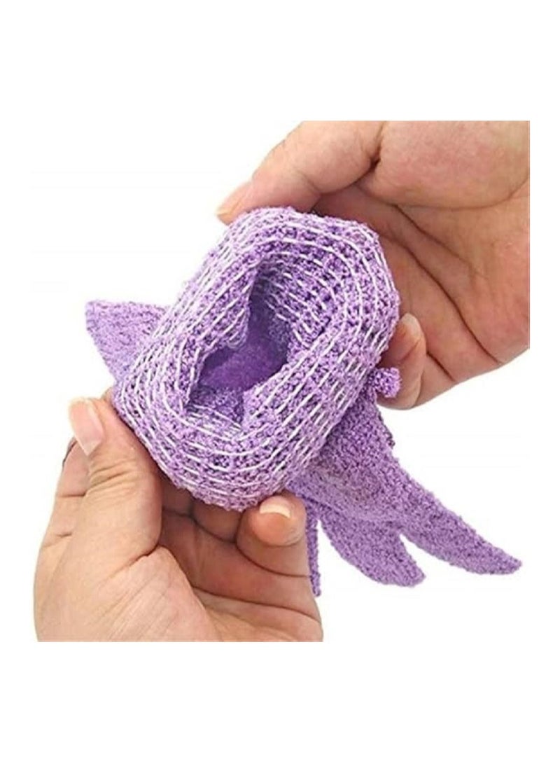 2 قطعة قفازات حمام منزلية منشفة استحمام ومقشر وغسول الجسم للاطفال، لوازم منزلية مرنة لمسح الظهر، قفازات تنظيف الاستحمام - Image 3