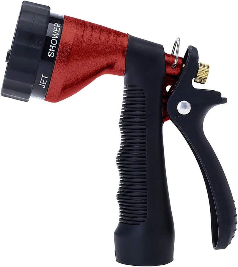 GREEN MOUNT Water Hose Nozzle Spray Nozzle, Metal Garden Hose Nozzle with Adjustable Spray Patterns, Perfect for Watering Plants, Washing Cars and Showering Dogs & Pets - Image 1