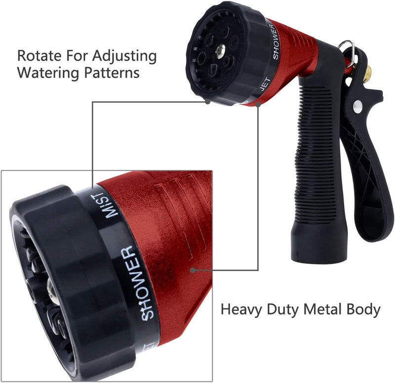 GREEN MOUNT Water Hose Nozzle Spray Nozzle, Metal Garden Hose Nozzle with Adjustable Spray Patterns, Perfect for Watering Plants, Washing Cars and Showering Dogs & Pets - Image 3