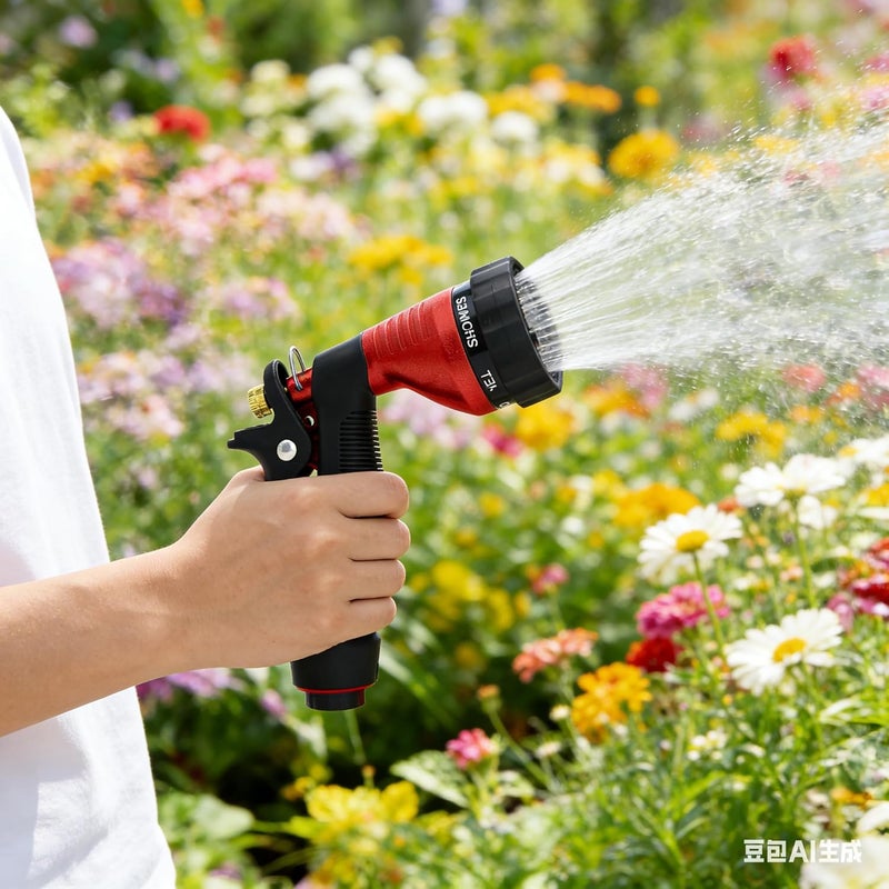 GREEN MOUNT Water Hose Nozzle Spray Nozzle, Metal Garden Hose Nozzle with Adjustable Spray Patterns, Perfect for Watering Plants, Washing Cars and Showering Dogs & Pets - Image 2