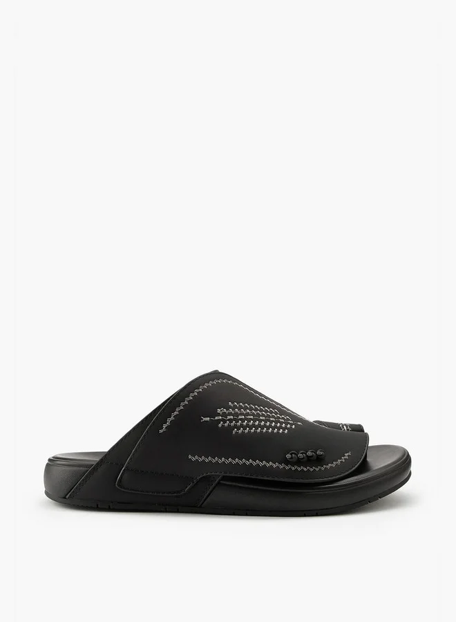 دوتشيني Men's Embroidered Arabic Slip-On Sandals