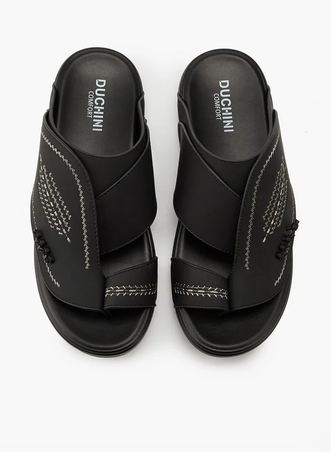 دوتشيني Men's Embroidered Arabic Slip-On Sandals