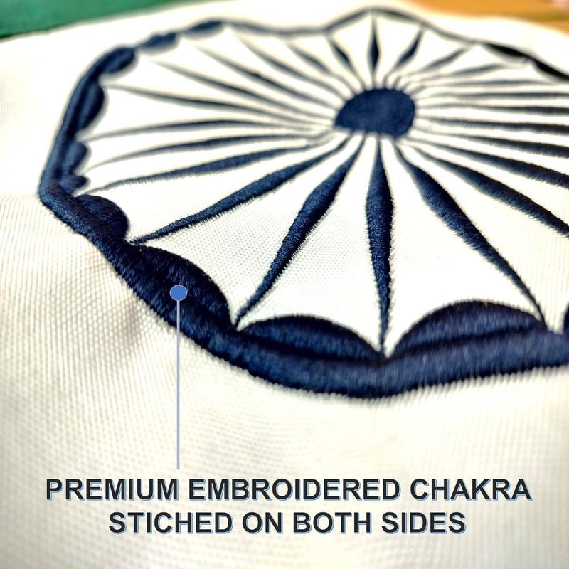 Omont Indian National Flag, 4 x 6 Feet, Premium Embroidered Ashoka Chakra, Professional Finish, Bharata Khadi Jhanda - Image 4