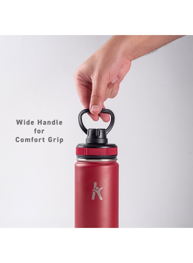 KRYMSO 650ml Stainless Steel Water Bottle, Sports Bottle with Straw, Double Wall Insulated Water Bottle, Thermos Flask, Water Bottle for kids, Gym - Image 5
