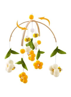 Baby Mobile for Crib Crib Nursery Mobile for Boys Girls Boho Bee Flower Nursery Decor Soothe Toy Baby Shower Set for Infant Bedroom Hanging Decoration Toy(Bee)