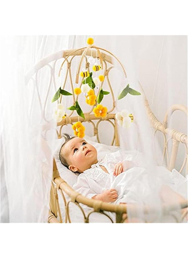 Generic - Baby Mobile for Crib Crib Nursery Mobile for Boys Girls Boho Bee Flower Nursery Decor Soothe Toy Baby Shower Set for Infant Bedroom Hanging Decoration Toy(Bee) - Image 1