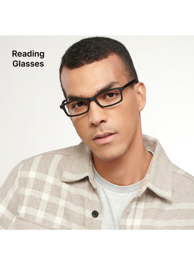 Lenskart Readers نظارات قراءة مستطيلة سوداء بإطار كامل | للرجال والنساء | لقوة 1.5 | LR E11058 - Image 3