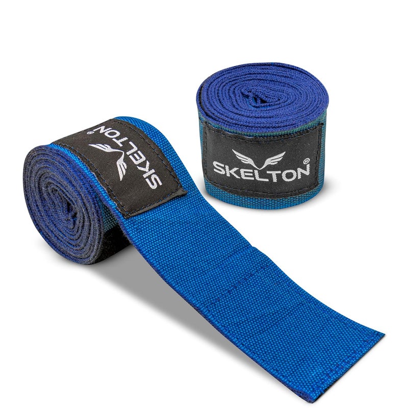 SKELETON Stretchable Support Hand wrap, Workout/Boxing & Punching Great for MMA | Muay Thai | Martial Arts, Wrist Support for Adults | (Blue) - Image 1