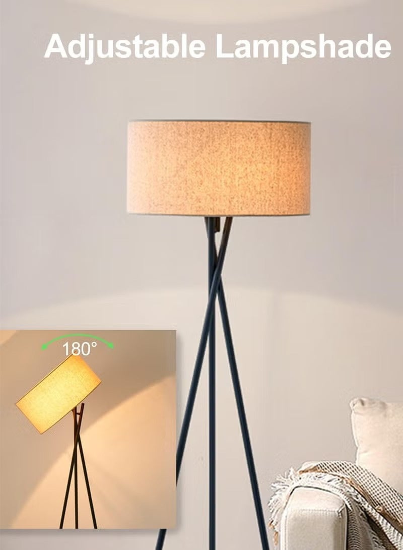 بريمو بلس مصباح أرضي ثلاثي القوائم بإضاءة LED و3 درجات حرارة للألوان مع غطاء كتان وزاوية قابلة للتعديل، لغرفة المعيشة والنوم و المكتب مع جهاز تحكم عن بعد - Image 5