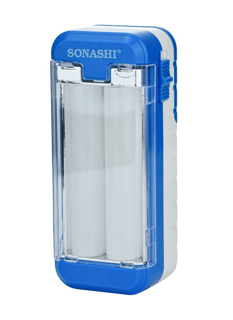 Rechargeable Emergency Light with DC Socket  Bright LED Light with Builtin Battery and Charge Indicator Function  Working Time 4 Hours with Portable Handle  Outdoor Friendly SEL-726 Blue