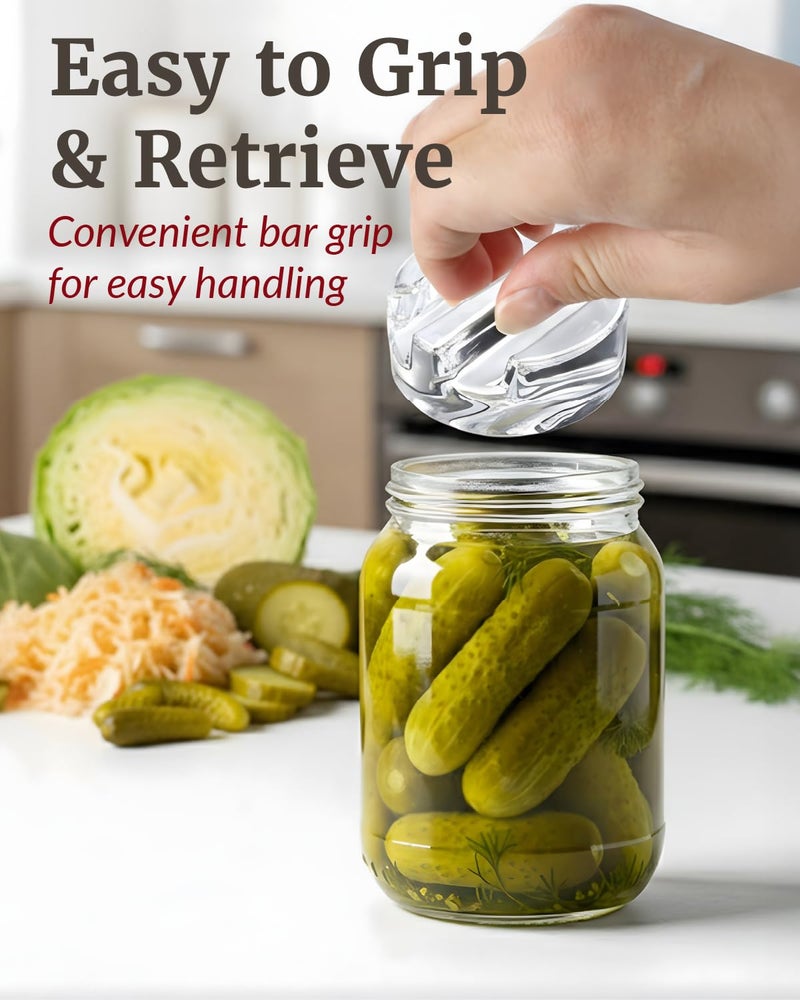 Elementi Fermentation Weight Set of 4 - Glass Fermentation Weights for Mason Jars (Wide Mouth), Perfect for Glass Jar Fermentation, Pickling Kit, Glass Weights for Fermenting Weights, Canning Weights - Image 3