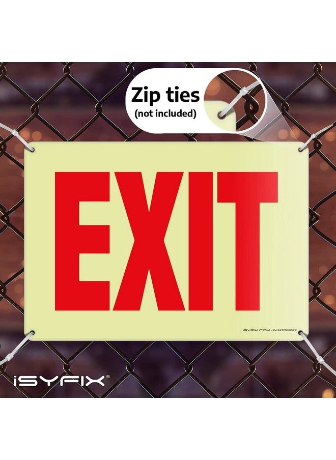 Exit Sign - 1 Pack 10X7 Inch - 100% Rust Free .040 Aluminum Signs, Glow In The Dark Laminated For Ultimate Uv, Weather, Scratch, Water & Fade Resistance, Indoor & Outdoor Exit Sign For Exterior - pzsku/Z2F6857234BC239486A18Z/45/_/1735214494/c2687015-d5fb-4938-9c76-7b2f15adc891