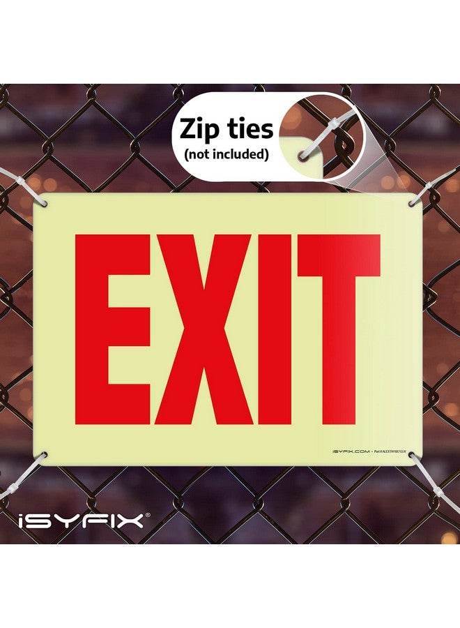 iSYFIX Exit Sign - 1 Pack 10X7 Inch - 100% Rust Free .040 Aluminum Signs, Glow In The Dark Laminated For Ultimate Uv, Weather, Scratch, Water & Fade Resistance, Indoor & Outdoor Exit Sign For Exterior  - Image 4