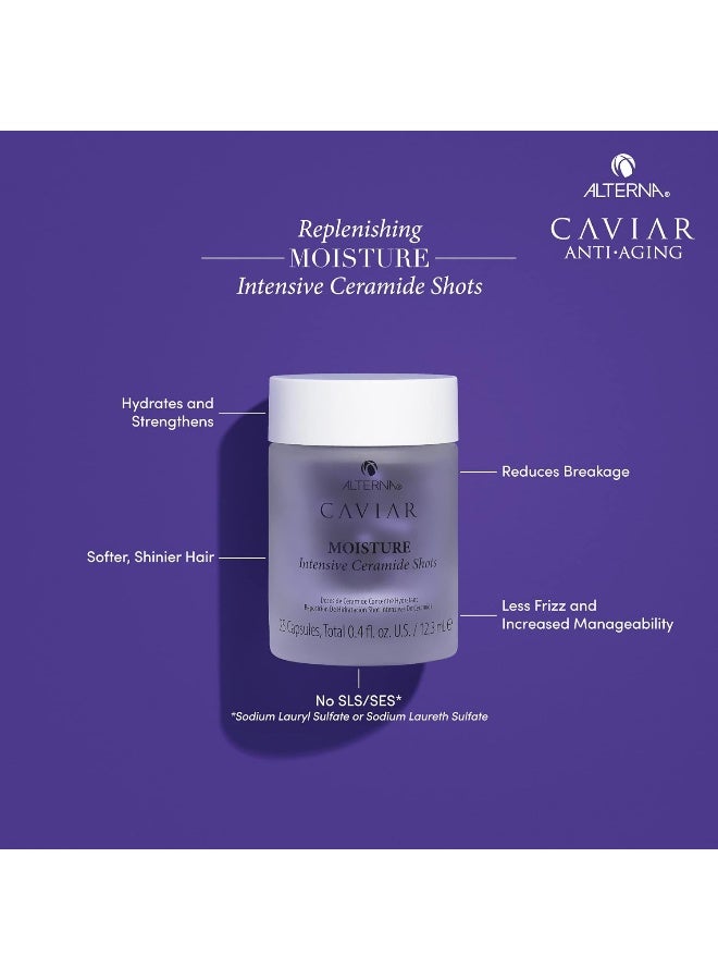 Caviar Anti-Aging Replenishing Moisture Hair Treatment Serum Capsules | Leave-In Hair Treatment | Boost Strength, Restore & Hydrate Hair | 0.68 Fl. Oz.