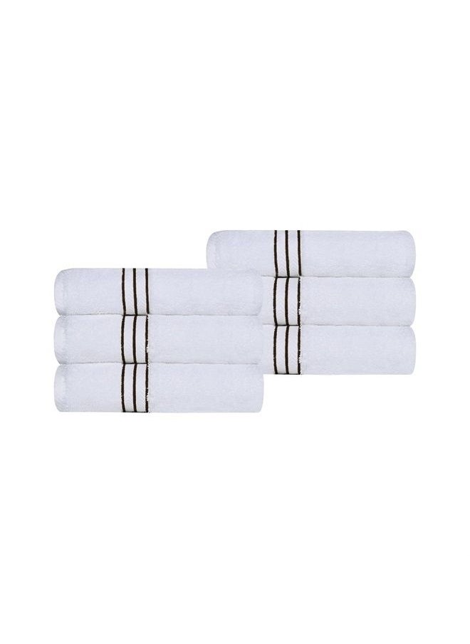 Superior Turkish Cotton Ultra-Plush 6-Piece Hand Towel Set, Small Towels for Home, Apartment, Airbnb, Kitchen, Bathroom Essentials, Absorbent Quick Drying, Bath Accessories, Soft Basics, Chocolate  - Image 1