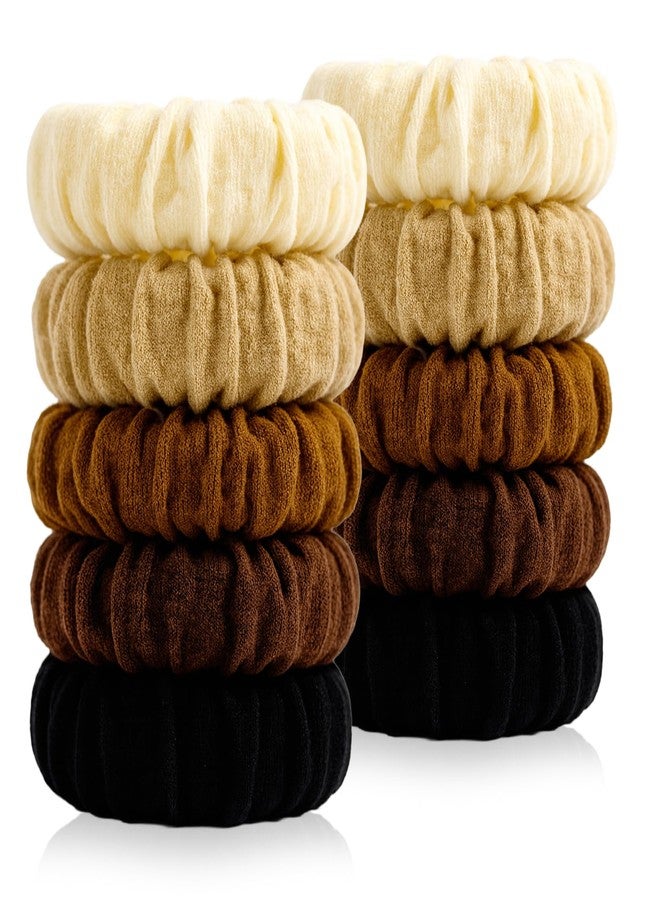 Brvlsoc Soft Polyester Elastic Hair Bands – No-Damage Scrunchies with Strong Grip & Comfortable Lace Edge, Ouchless for All Hair Types - Image 1