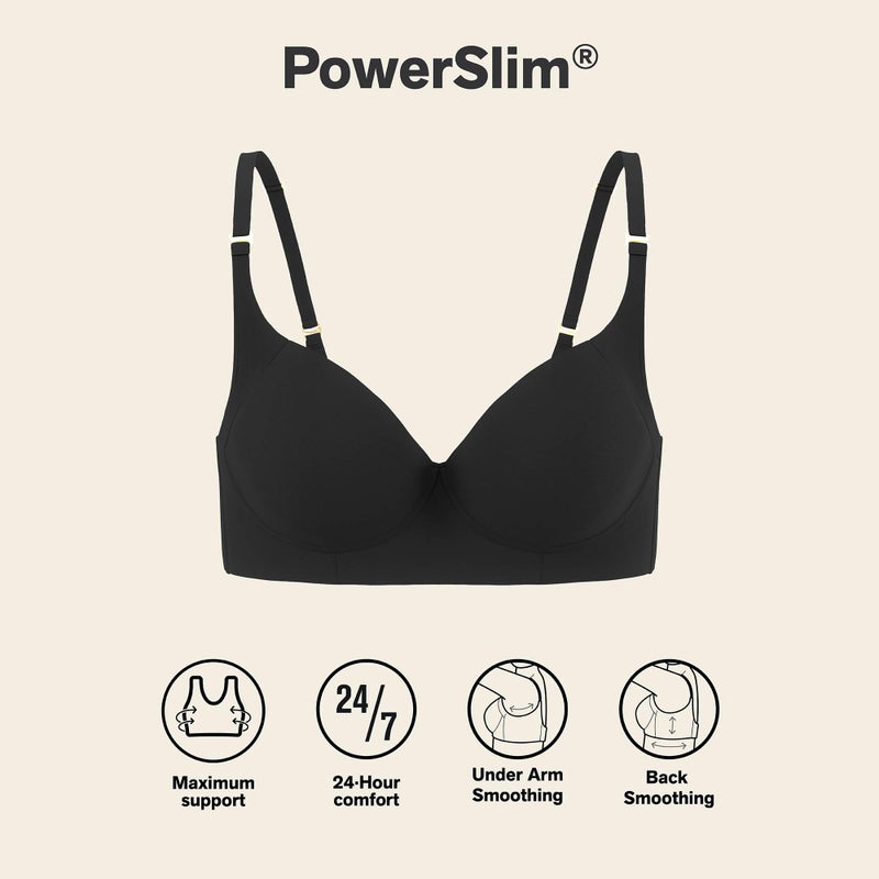 Leonisa Back Smoothing Bras for Women, Full Coverage Underwire Bra, Adjustable Hook & Eye Closure, Black - Image 4