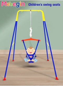 MEBEGIN 3-in-1 Toddler Swing Set, Baby Swing with Seat Belt Buckle and Foldable Metal Stand, Kids Swing Set for Indoor and Outdoor, Easy to Assemble and Store  - Image 5
