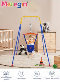 MEBEGIN 3-in-1 Toddler Swing Set, Baby Swing with Seat Belt Buckle and Foldable Metal Stand, Kids Swing Set for Indoor and Outdoor, Easy to Assemble and Store  - Image 3