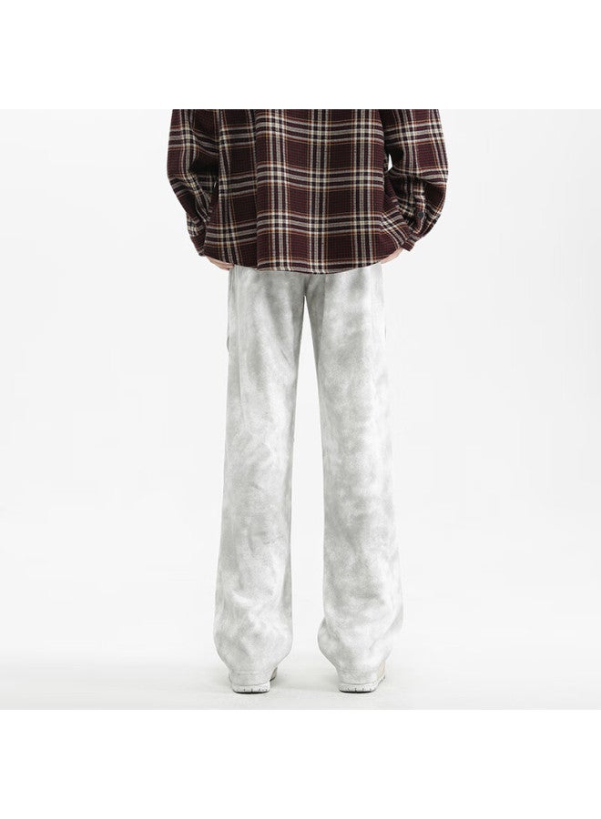 Homlean Style Casual Pants For Men, Autumn Season, Draping High Street Straight-leg Cargo Trousers, Hs16 Gray 4XL - Image 2