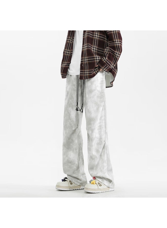 Homlean Style Casual Pants For Men, Autumn Season, Draping High Street Straight-leg Cargo Trousers, Hs16 Gray 4XL - Image 5