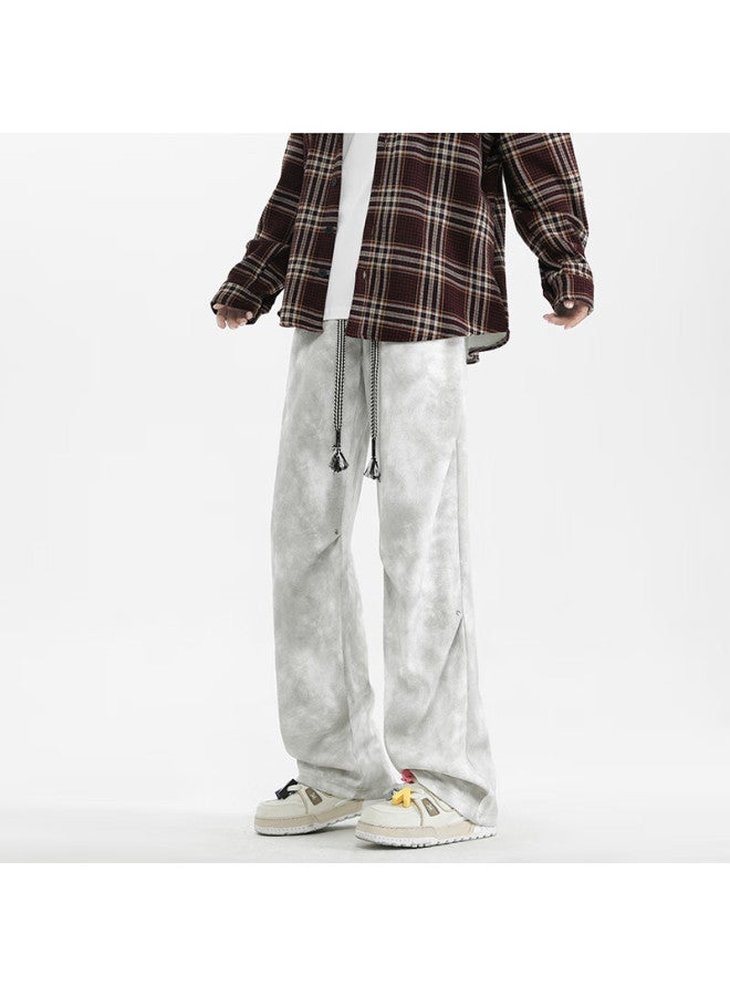 Homlean Style Casual Pants For Men, Autumn Season, Draping High Street Straight-leg Cargo Trousers, Hs16 Gray 4XL - Image 3