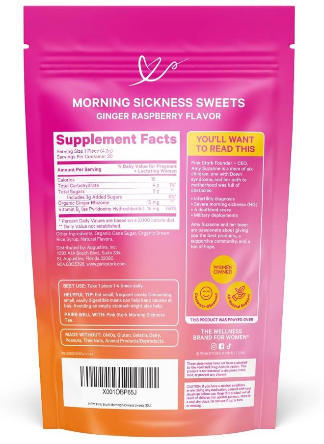 Pink Stork - Morning Sickness Organic Hard Candy - Ginger Raspberry - Image 1