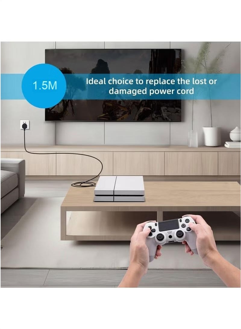 كابل طاقة بريطاني 1.5 متر (IEC320C7 إلى BS 1363) C7 الشكل 8 سلك طاقة ، كابل طاقة PS4 ، غلاية الرصاص / سلك الطاقة متوافق مع تلفزيون / طابعة / PS4 / PS3 / PS5 من سامسونج - Image 5