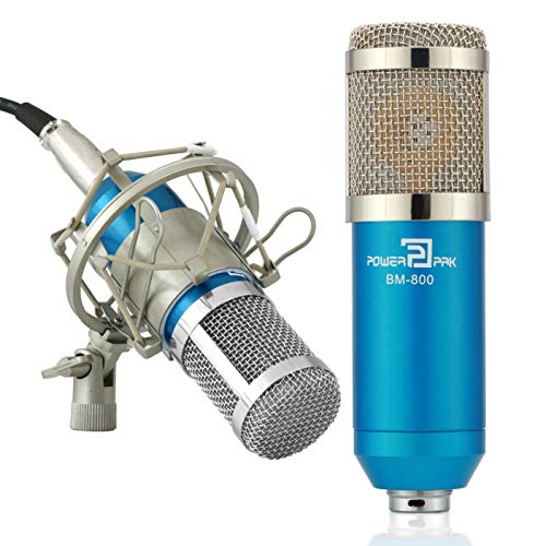 Powerpak Bm 800 Blue Silica Gel Professional Condenser Microphone Mics With Metal Shock Mount (Requires Phantom Power Or Sound Card) - Xlr - Image 3