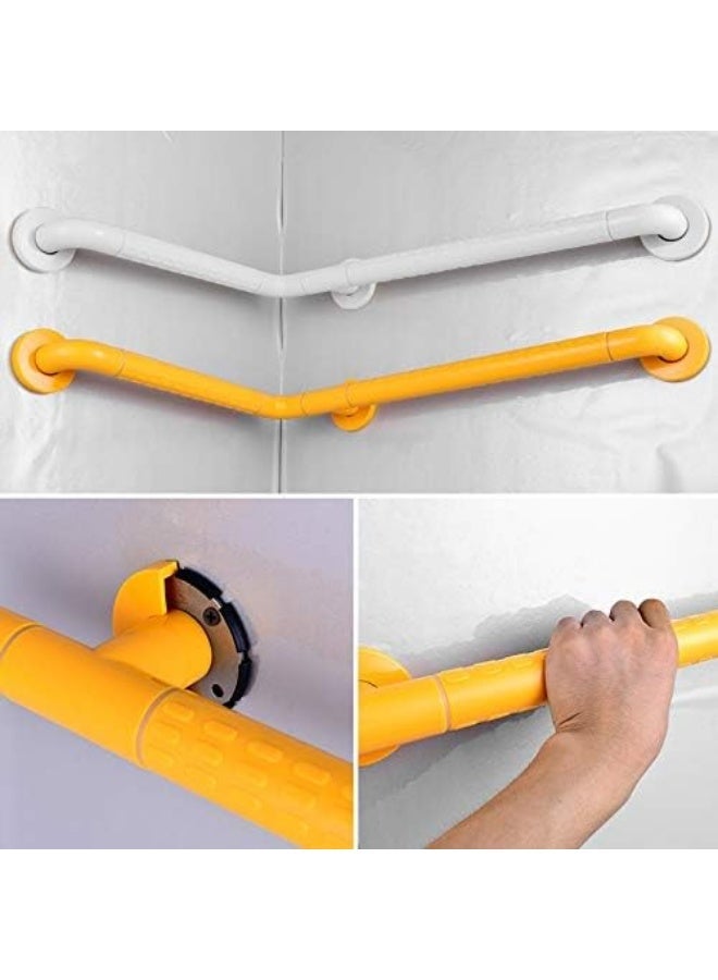 70 x 50 cm stainless steel corner bathroom safety grab bar, non-slip surface, supports up to 250 lbs, available in yellow and white - Image 3