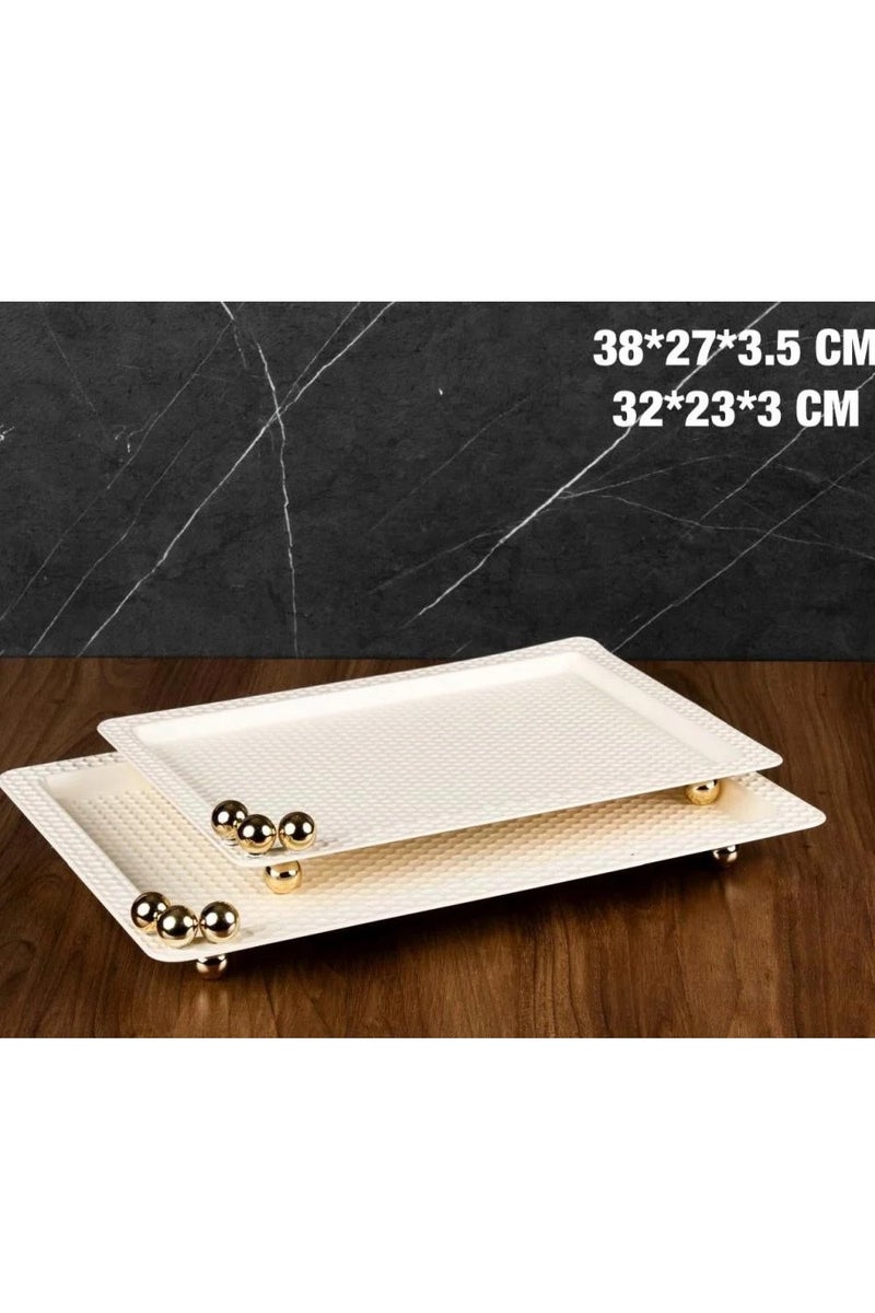 طقم تباسي تقديم 2 حبه اوف وايت - Image 2