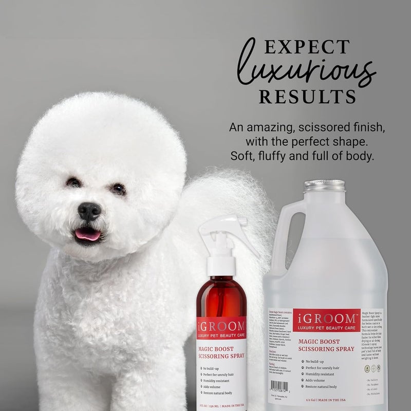 iGroom Magic Boost Dog Scissoring Spray, Luxury Pet Beauty Care, Adds Volume, Restores Natural Body, Made in USA, 8 oz - Image 5