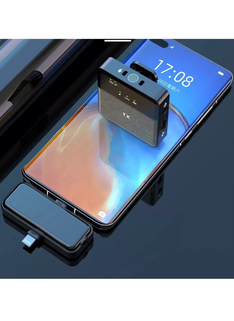 Tx - 3 in 1 Wireless microphone for iPhone and Type-C Plug one with 2 Microphe - Image 1