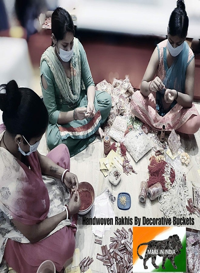 DECORATIVE BUCKETS |Rakhi for Brother and Bhabhi | Rakhi for Bhaiya and Bhabhi | bhaiya bhabhi Rakhi Set| Rakhi Combo Pastel (LOTUS PINK) - Image 5