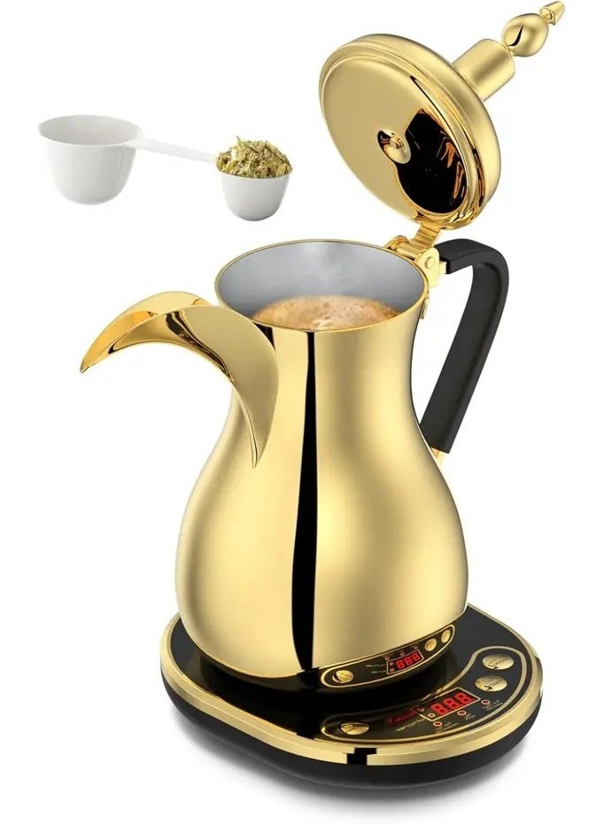 alsiaf ALSAIF Electric Arabic Coffee Maker, 900W, 1L Capacity, Gold, with Digital Display and Ergonomic Handle, E03306 - Image 3