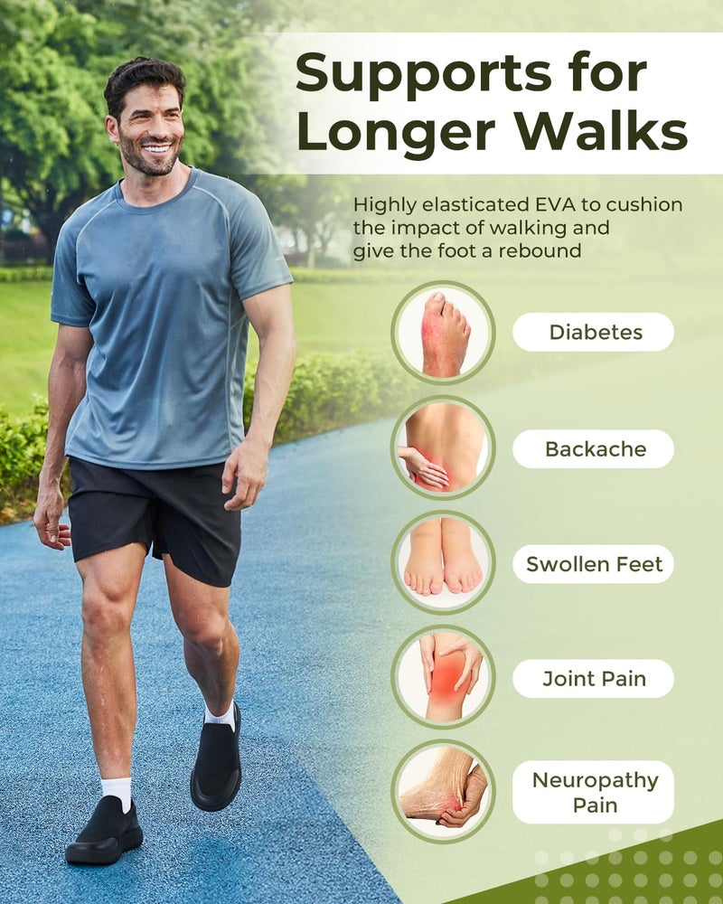 FitVille Plantar Fasciitis Shoes for Men Wide Orthopedic Shoes for Foot Pain Relief - BriskWalk (11 Wide, Black) - Image 4