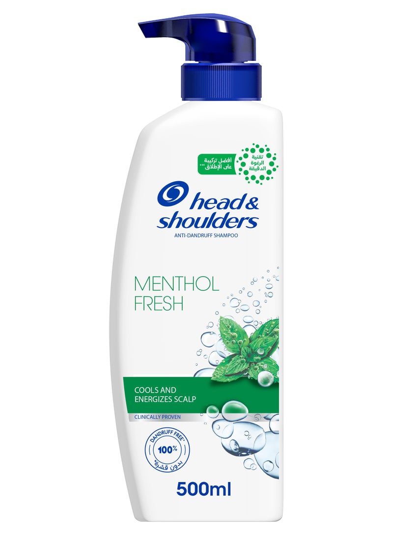 Head & Shoulders Menthol Fresh Anti Dandruff Shampoo, Cools And Energizes Scalp 500ml - Image 1