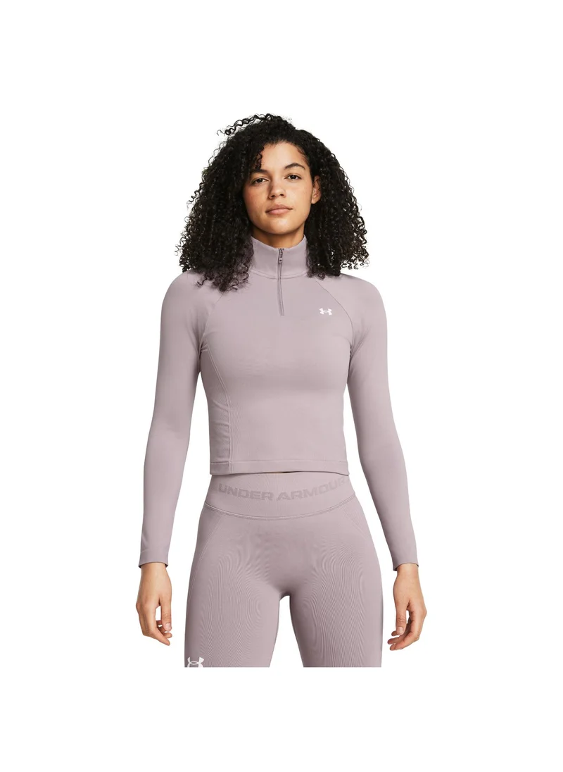 اندر ارمور Vanish Seamless 1/4 Zip Crop Top