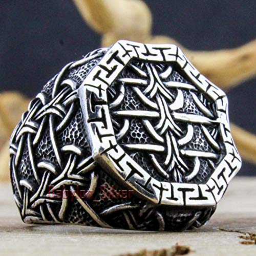 Babylon Silver Solid 925 Sterling Silver Braided Celtic Knot Heavy Luxury Turkish Men's Ring (8.5) - Image 4