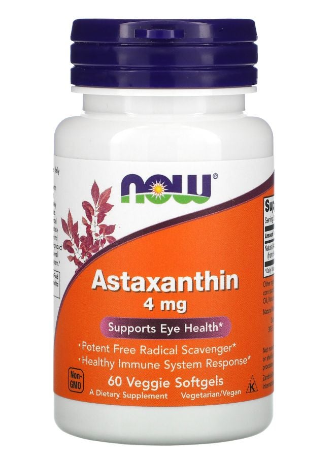 now Astaxanthin 4 mg 60 Veggie Softgels