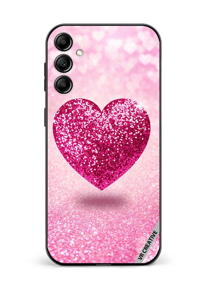 VR CREATIVE Protective Case Cover For Samsung Galaxy M54 Pink Glitter Heart Design Multicolour - Image 1