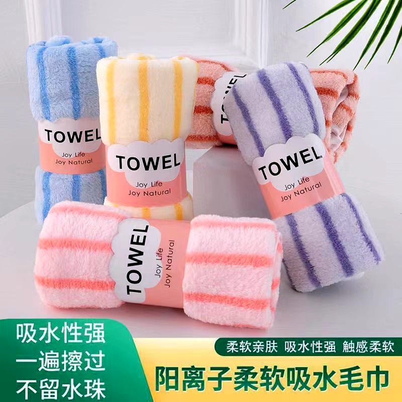 منشفة فخمة من الفليس المرجاني بالجملة لغسل الوجه وتجفيف الشعر، ماصة من الجهتين، عبوة من خمسة، يمكن شحنها بشكل فردي - Image 2