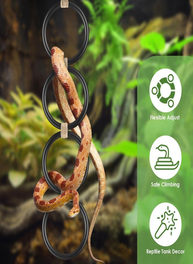 DBNESS Snake Climbing Rings, Ball Python Enclosure Enrichment Ring, Adjustable Playground Terrarium Decor Accessories for Corn Snakes, Garter Snakes, Iguana, Lizards, Chameleons, Parrot(Black) - Image 5