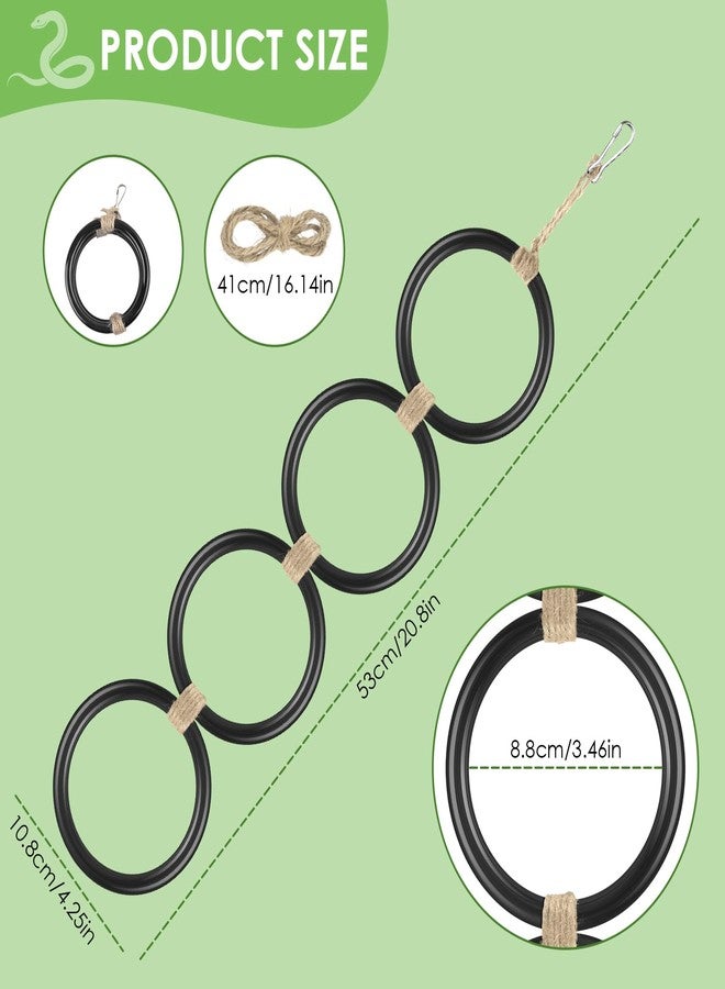 DBNESS Snake Climbing Rings, Ball Python Enclosure Enrichment Ring, Adjustable Playground Terrarium Decor Accessories for Corn Snakes, Garter Snakes, Iguana, Lizards, Chameleons, Parrot(Black) - Image 2