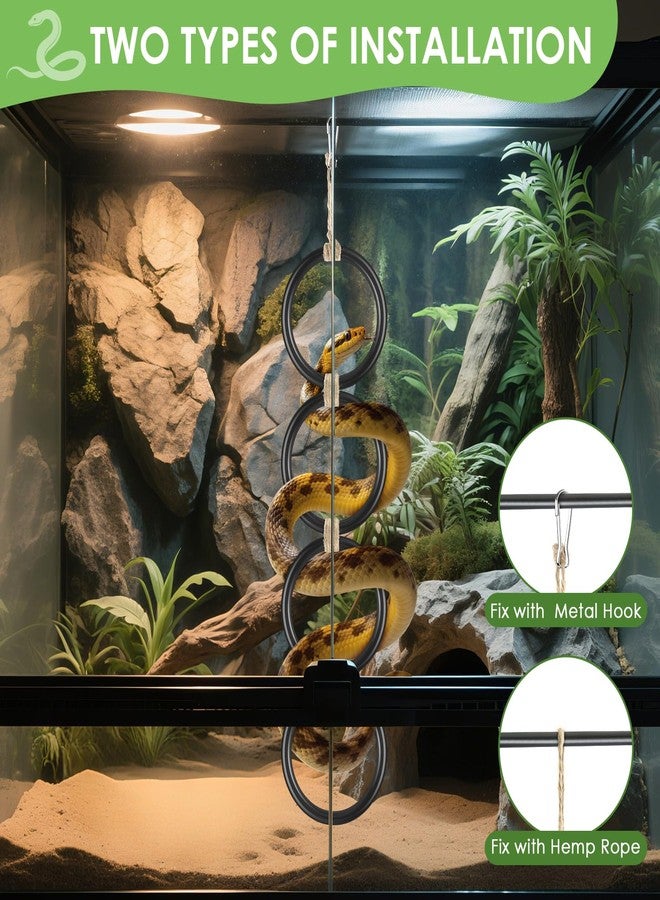 DBNESS Snake Climbing Rings, Ball Python Enclosure Enrichment Ring, Adjustable Playground Terrarium Decor Accessories for Corn Snakes, Garter Snakes, Iguana, Lizards, Chameleons, Parrot(Black) - Image 3