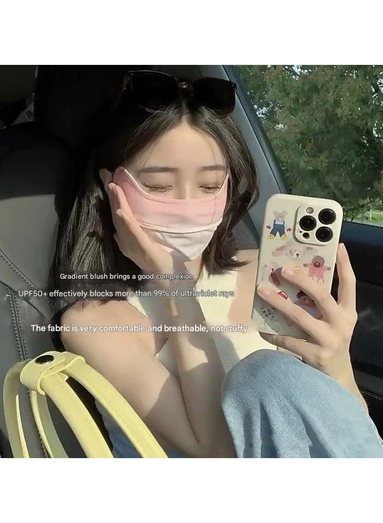Goolsky Gradient Ice Silk Sun Protection Face Mask – Summer Thin Breathable UV Shield for Women, Eye-Covering Cooling Mask - Image 3